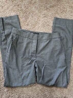 Zara Women’s Black & White Micro-Check Dress Pants